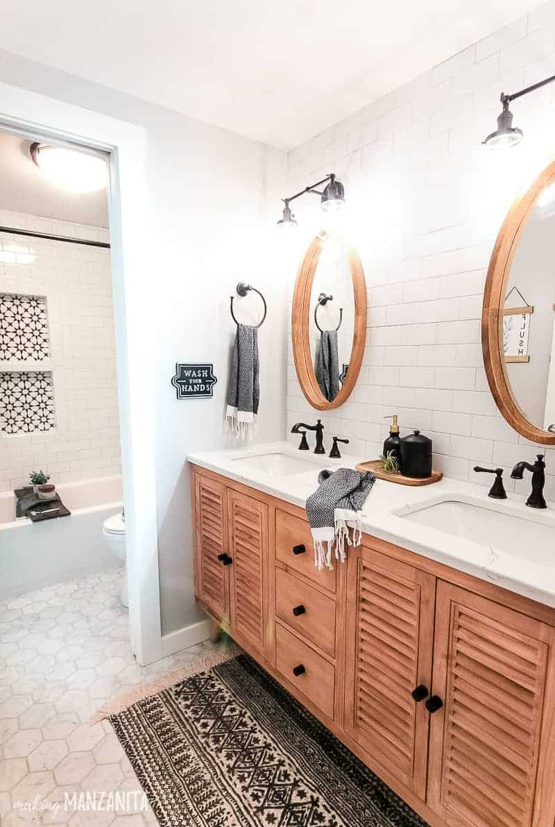 Modern Farmhouse Bathroom Shelf Black Shower Shelf 