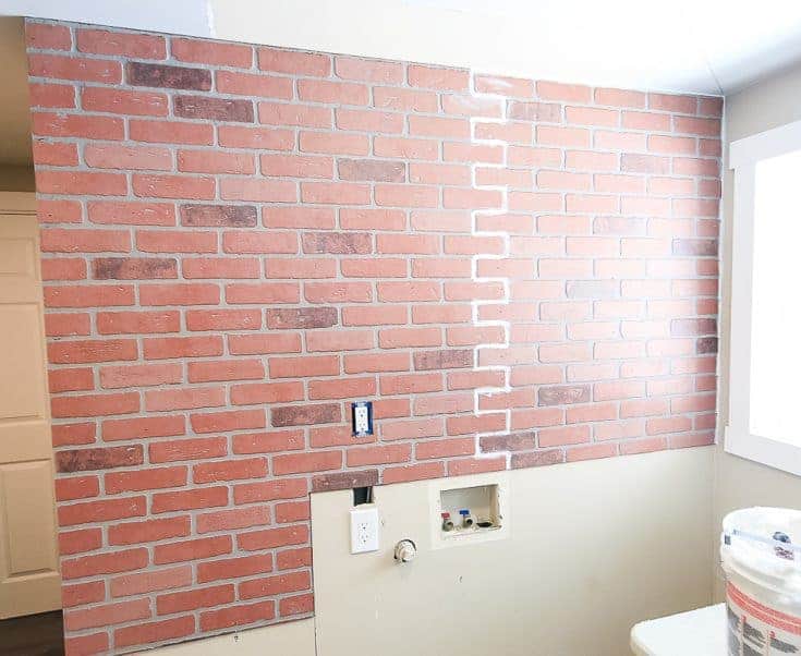 Easy German Schmear Tutorial On A Faux Brick Wall - Making Manzanita