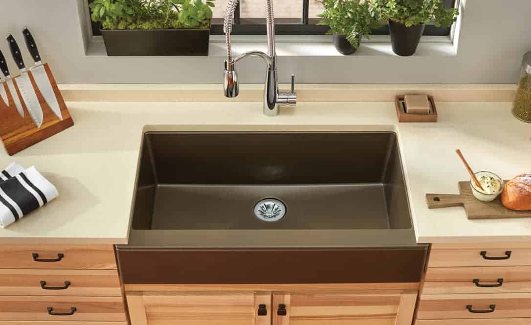 quartz triple kitchen sink