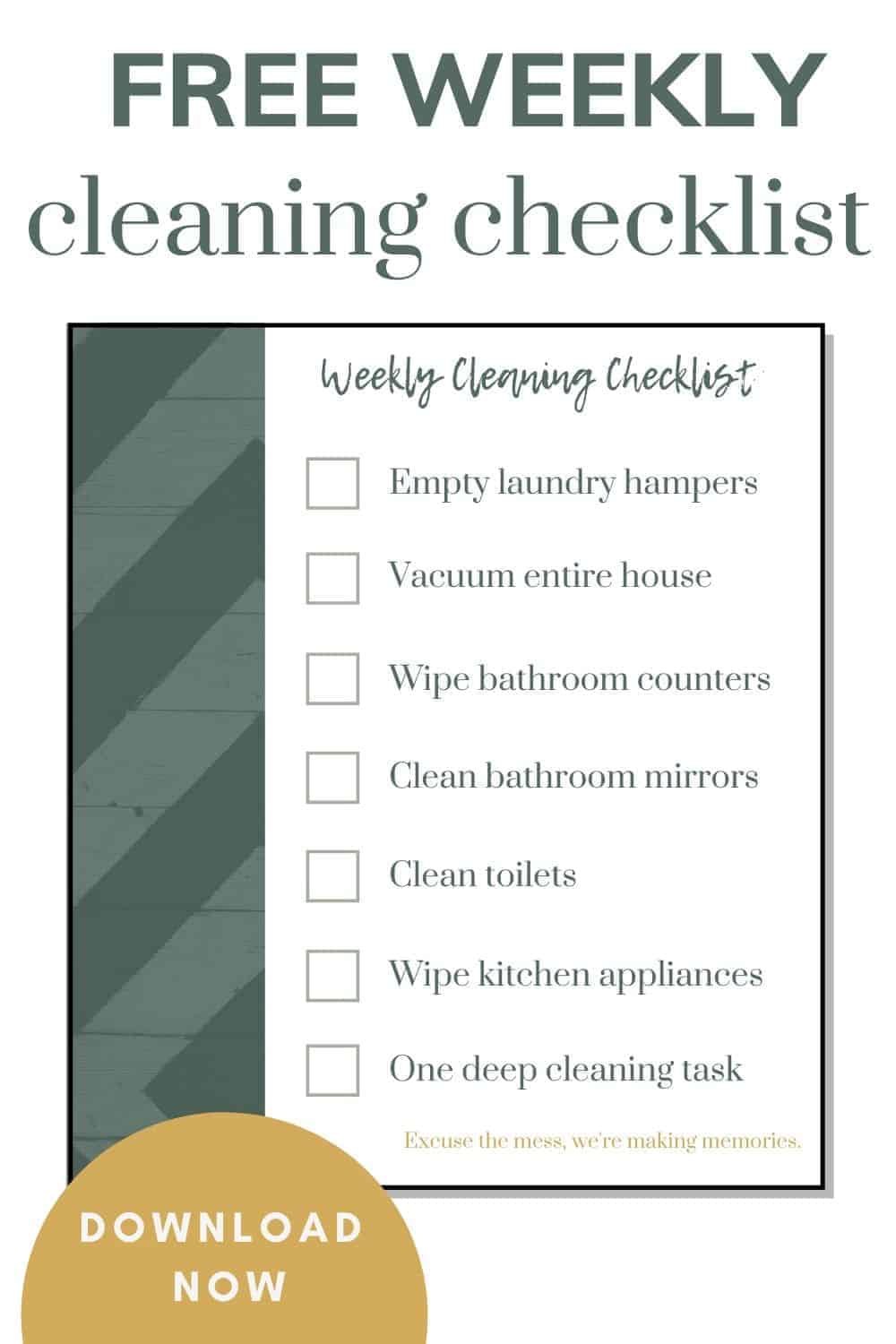 printable cleaning schedule working mom