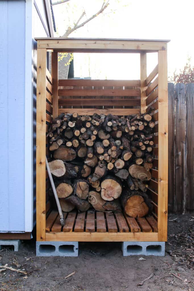 firewood storage rack plans