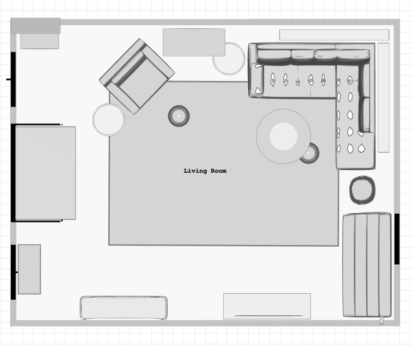 furniture placement for rectangular living room