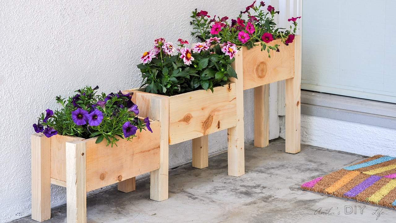 wood flower pots