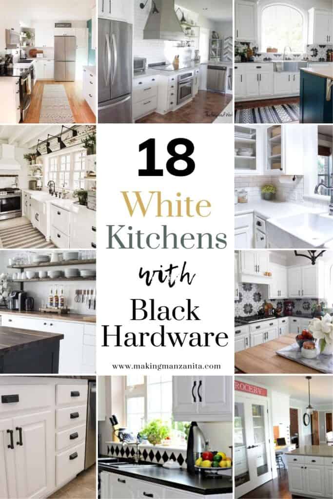 18 Gorgeous White Kitchens with Black Hardware - Making Manzanita