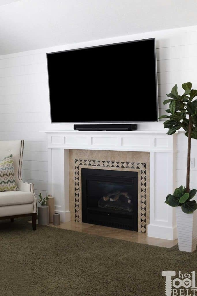 How to Mount a TV Over a Brick Fireplace (and Hide the Wires) - Designing  Vibes - Interior Design, DIY and Lifestyle