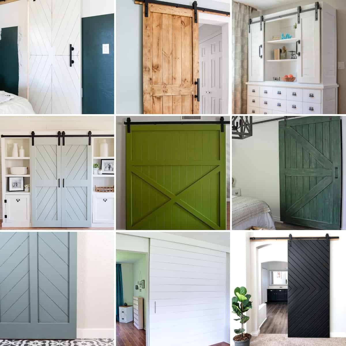 Bi-fold to Faux Shiplap French Closet Doors - Bright Green Door