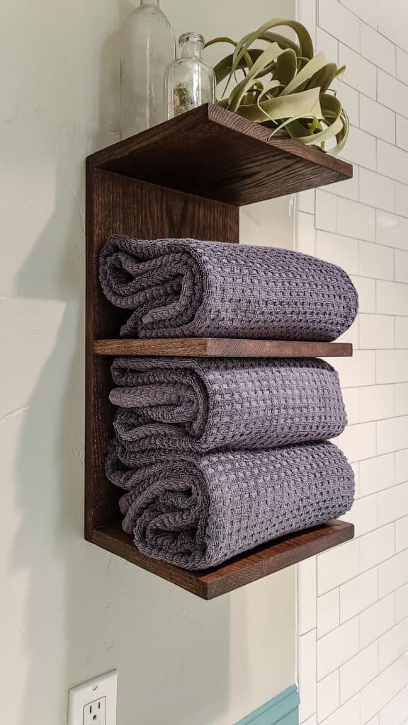 How To Build A Diy Towel Shelf Wall Mounted 576x1024 