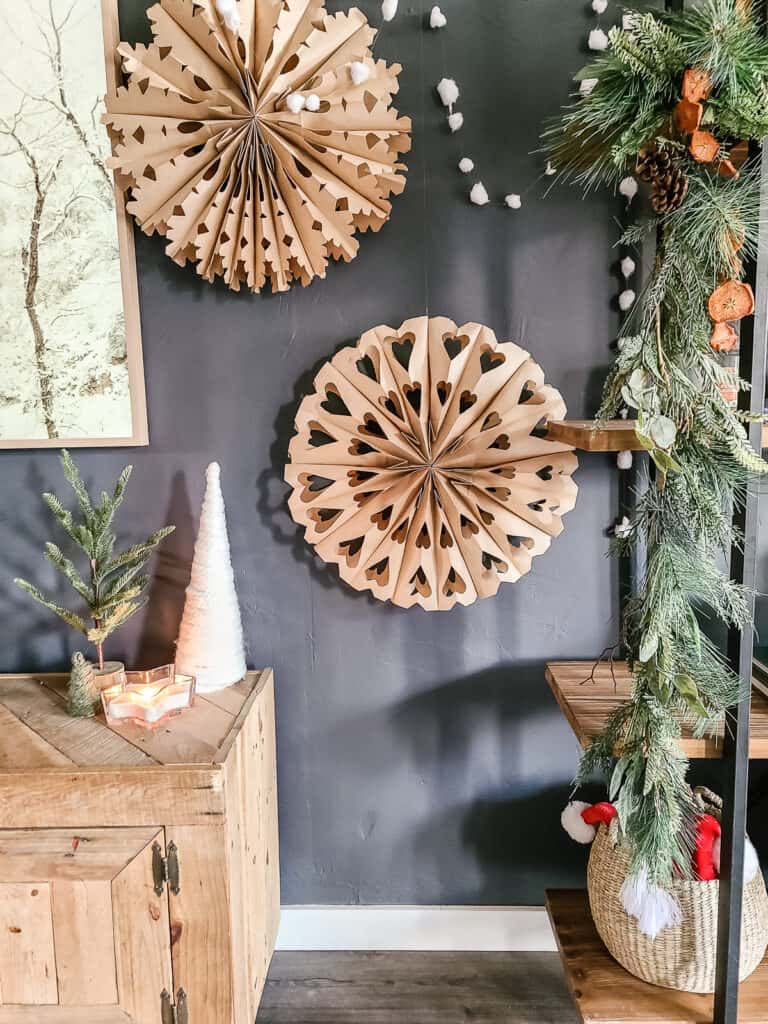 How To Create Easy $1 Paper Bag Snowflakes — The Kwendy Home