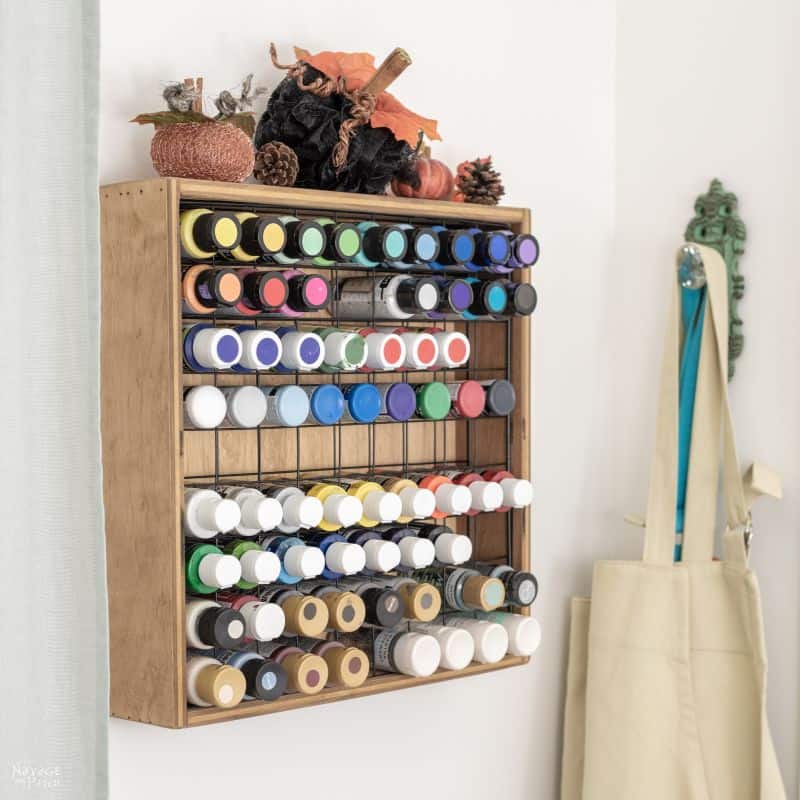 Craft Room Organization - Paint Storage Box  Crate crafts, Wine crate  crafts, Craft paint storage