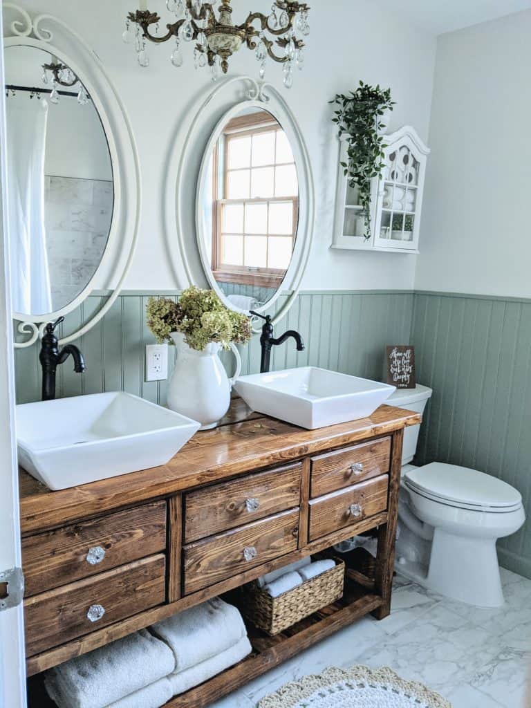 18 Modern Farmhouse Bathroom Ideas - Making Manzanita