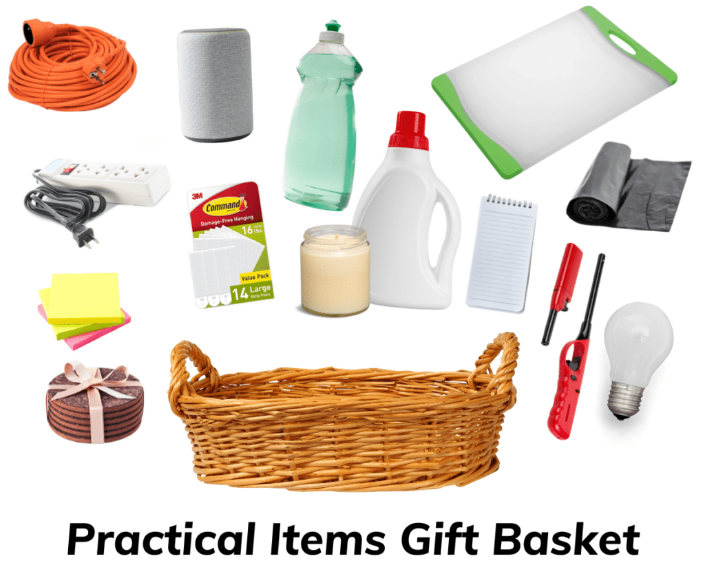 DIY Housewarming gift basket- include household necessities, like